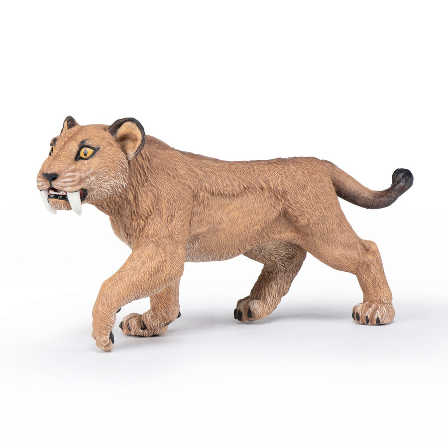 Figurine Jeune smilodon Papo en PVC, thème préhistorique, Collection Dinosaures, jouet éducatif idéal pour enfants et collectionneurs