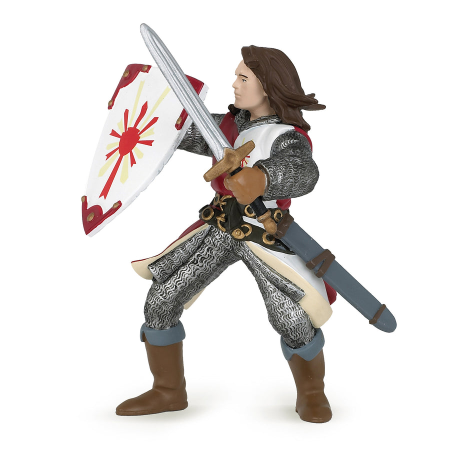 Lancelot rouge Papo en PVC, Collection Médiéval, jouet éducatif idéal pour enfants et collectionneurs