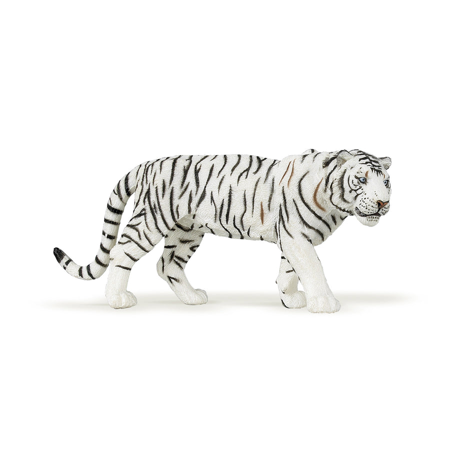 Figurine Tigre blanc Papo en PVC, thème félins, Collection Animaux sauvages, jouet éducatif idéal pour enfants et collectionneurs