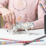 Figurine Tigre blanc Papo en PVC, thème félins, Collection Animaux sauvages, jouet éducatif idéal pour enfants et collectionneurs