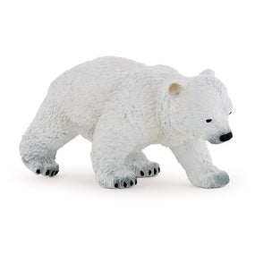 Figurine Bébé ours polaire marchant Papo en PVC, Collection Animaux sauvages, jouet éducatif idéal pour enfants et collectionneurs