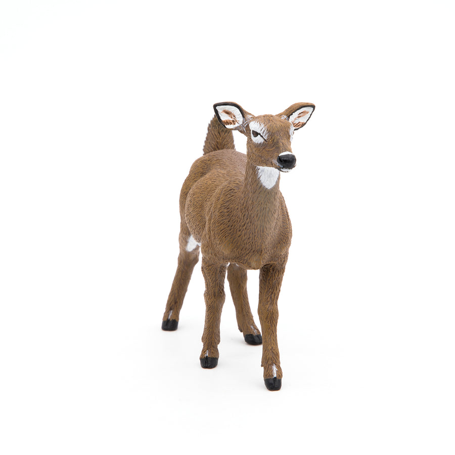 Figurine Biche de Virginie Papo en PVC, thème forêt, Collection Animaux sauvages, jouet éducatif idéal pour enfants et collectionneurs
