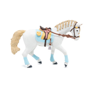 Figurine Cheval de la cavalière fashion bleue Papo en PVC, Collection chevaux, jouet éducatif idéal pour enfants et collectionneurs